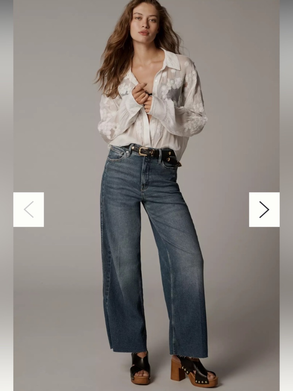 NWT Anthropologie Good American High-Rise Crop Wide-Leg Jeans 14